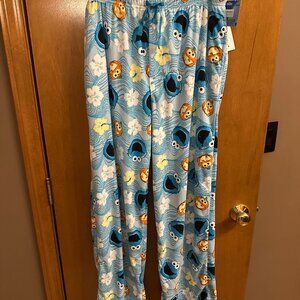 Sesame Street Women's Cookie Monster Halloween Plush Sleepwear Bottoms NWT 2025